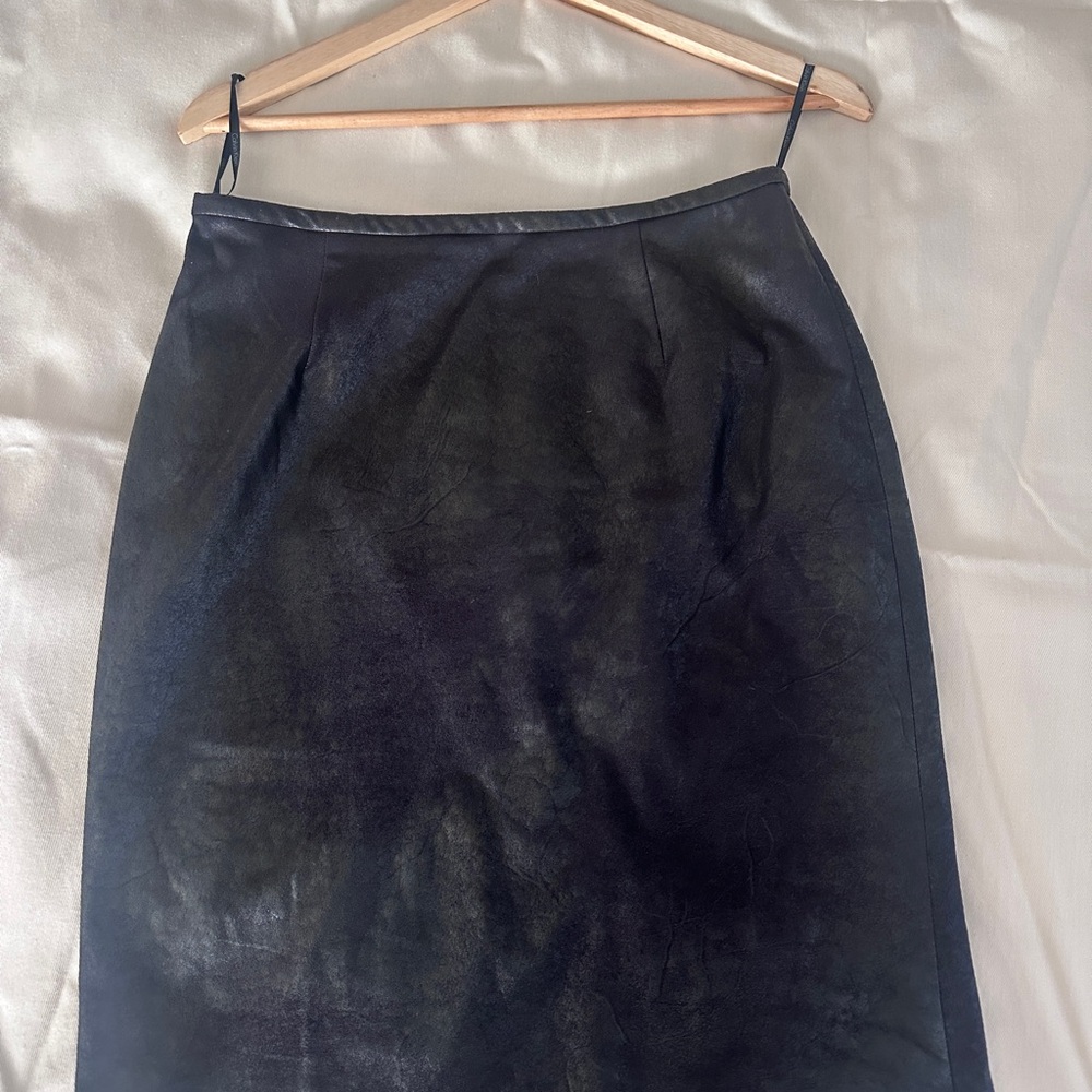 Calvin Klein Women's Soft Leather Look Pencil Skirt - Classic Black